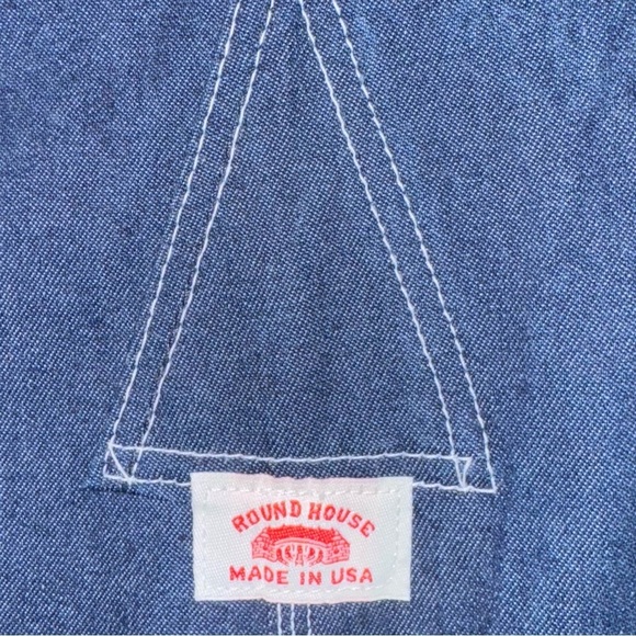 Round House Men’s Bib Overalls 40X30 Dark Blue 100% Cotton Straight Leg NWOT - Picture 6 of 10
